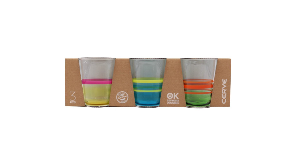 Cerve cx3 assortiti bicchiere velo acqua cc.315