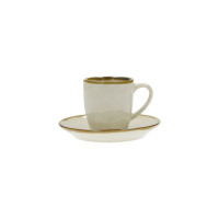 Tazza da caffè con piatto colore avorio - collezione concerto
