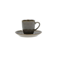 Tazza da caffè con piatto colore grigio tortora - collezione...