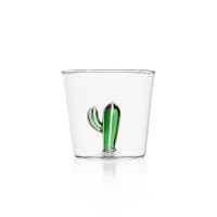 Bicchiere tumbler - disegno con cactus verde - serie desert