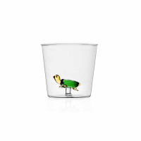 Bicchiere con tartaruga verde - serie animal farm
