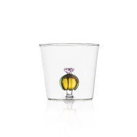 Bicchiere tumbler - disegno con cactus fiore rosa - serie desert