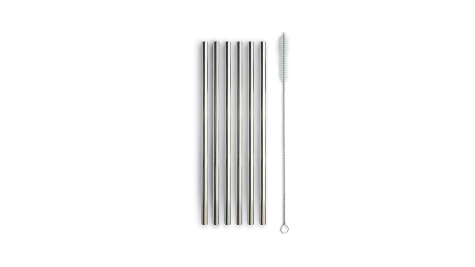 Tutto per i cocktail: Miami set 6 cannucce con scovolino silver