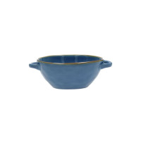 Ciotola zuppa con manici blu avio - collezione concerto