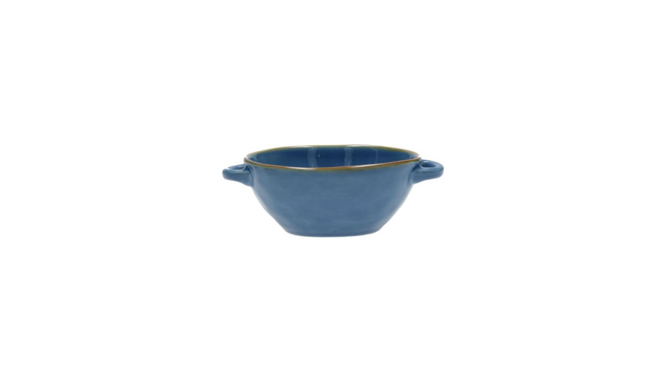 Ciotola zuppa con manici blu avio - collezione concerto