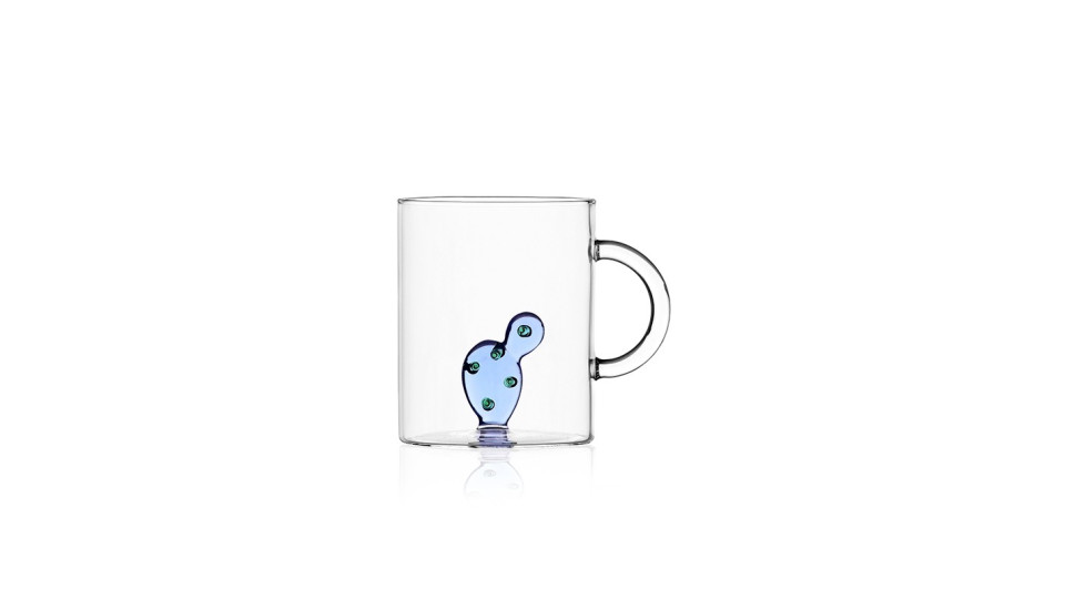Tazza mug - disegno con cactus blu - serie desert