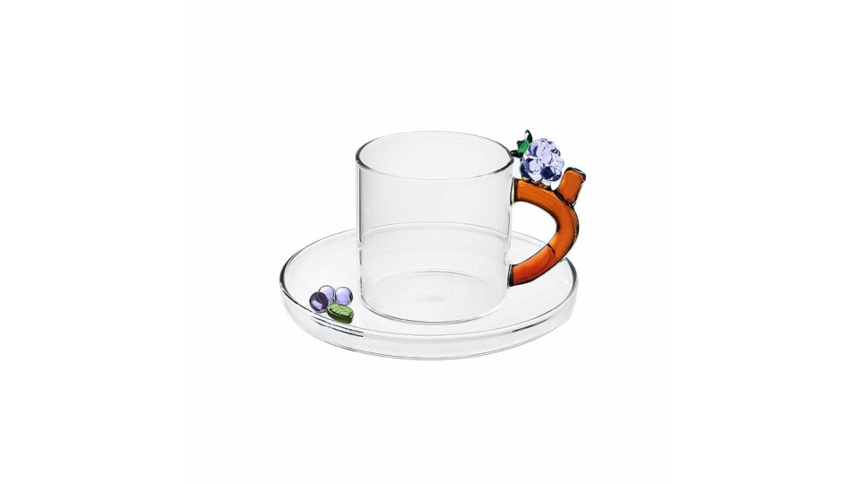 Tazze e teiere: Fruits and flower tazzina caffã mora