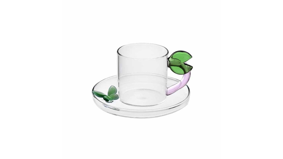 Tazze e teiere: Fruits and flower tazzina caffã foglia