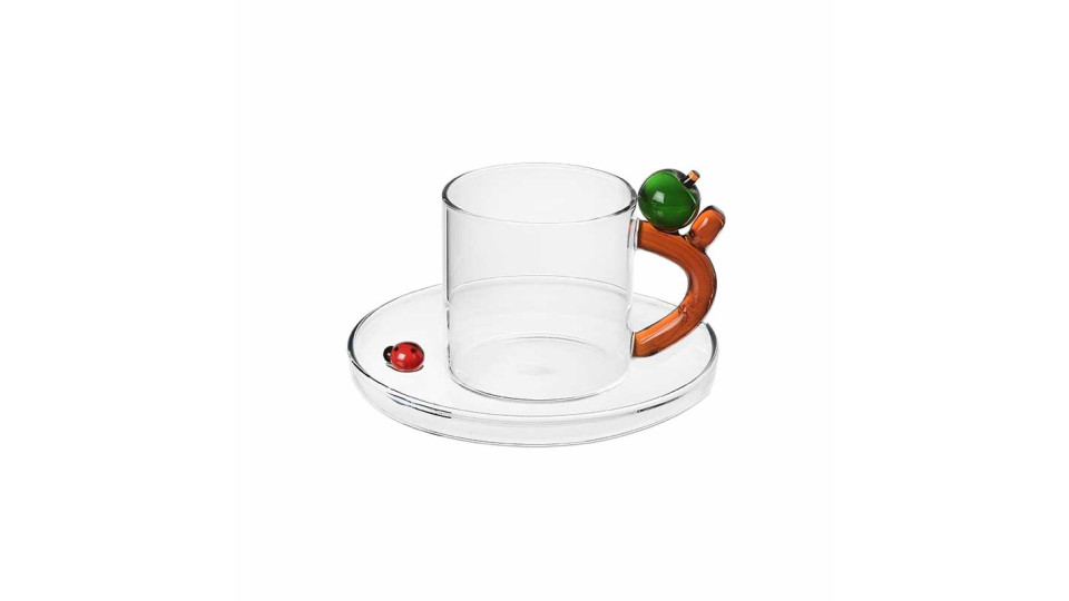 Tazze e teiere: Fruits and flower tazzina caffã mela