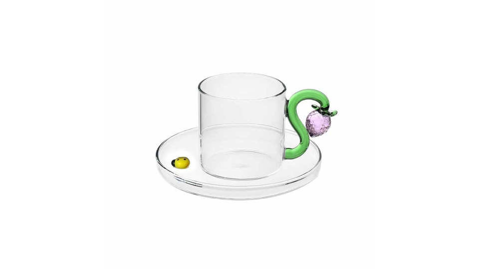 Tazze e teiere: Fruits and flower tazzina caffã fragola