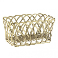 Fruttiere e portapane: Intreccio cestino rett. dorato 21x11 cm