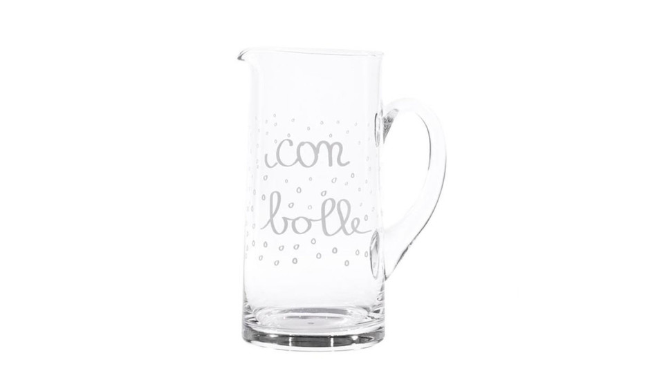 Brocca decorata con bolle 1,2 litri in vetro temprato