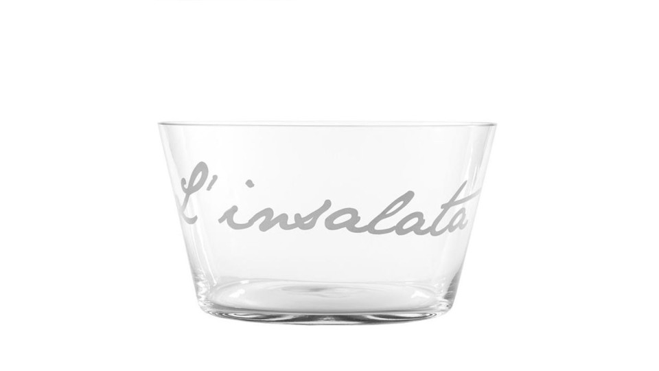 Insalatiera in vetro con decoro insalata diametro 26,5...