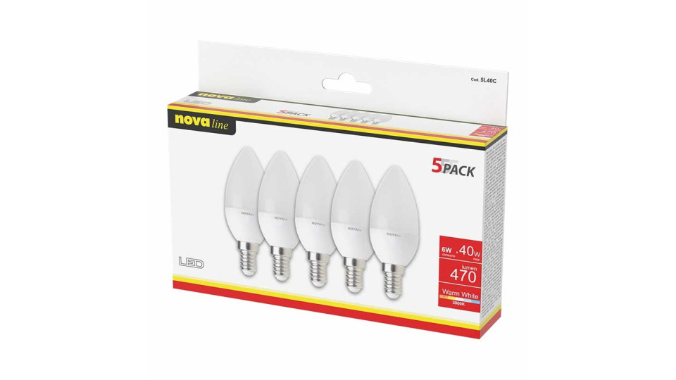 Accessori elettrici: Lampade led oliva e14 6w 220-240v 3000k...