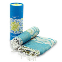 Tessile bagno: Miami telomare 100% cotone mandala verde e blu