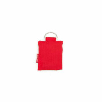 Mascherina con portachiavi colore rosso