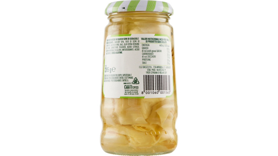 Saclà sottoli cuor di carciofi