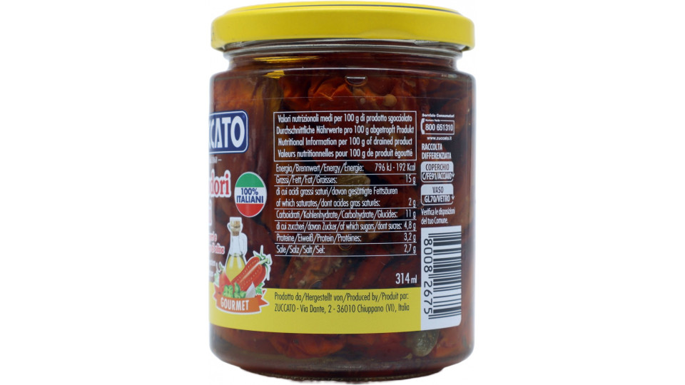 Zuccato pomodori secchi in olio gr.314