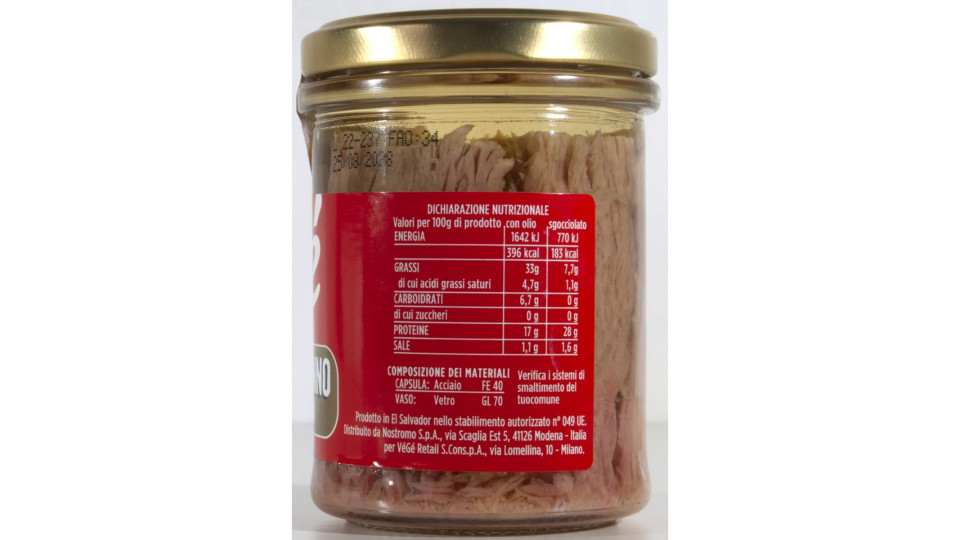 TONNO OLIO OLIVA VASO VETRO300