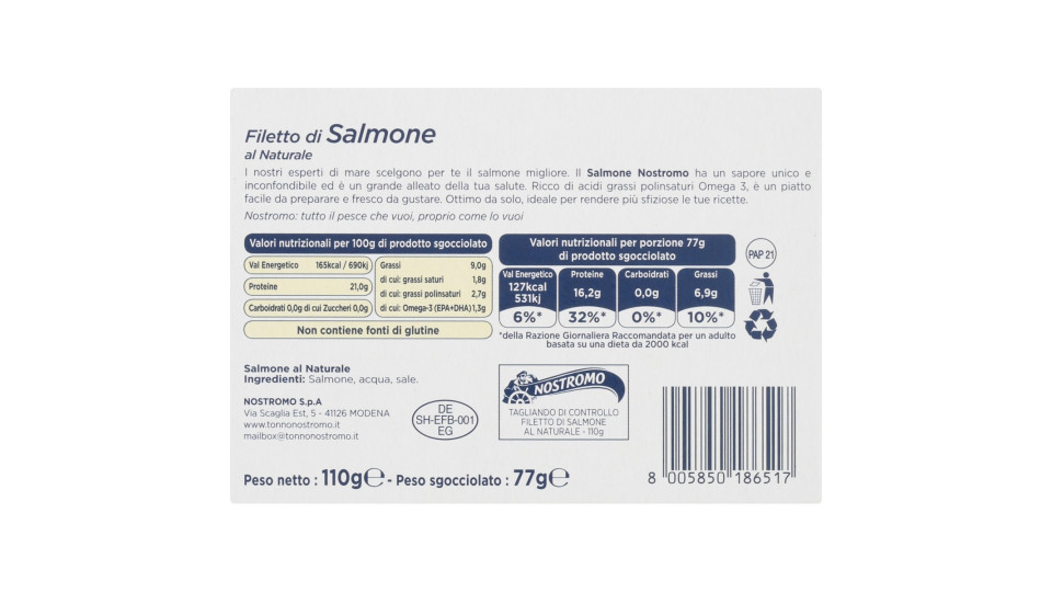 Nostromo filetti salmone al naturale