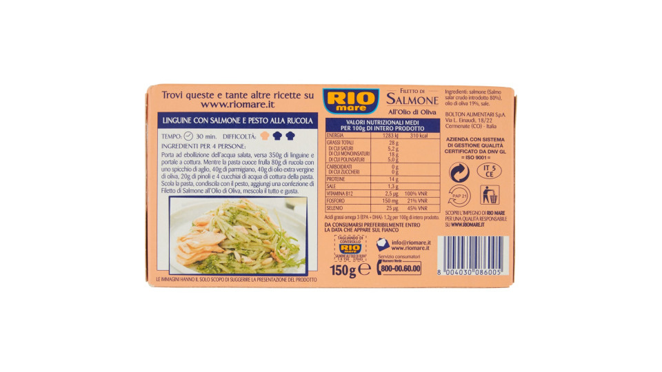 Rio mare filetti salmone olio oliva