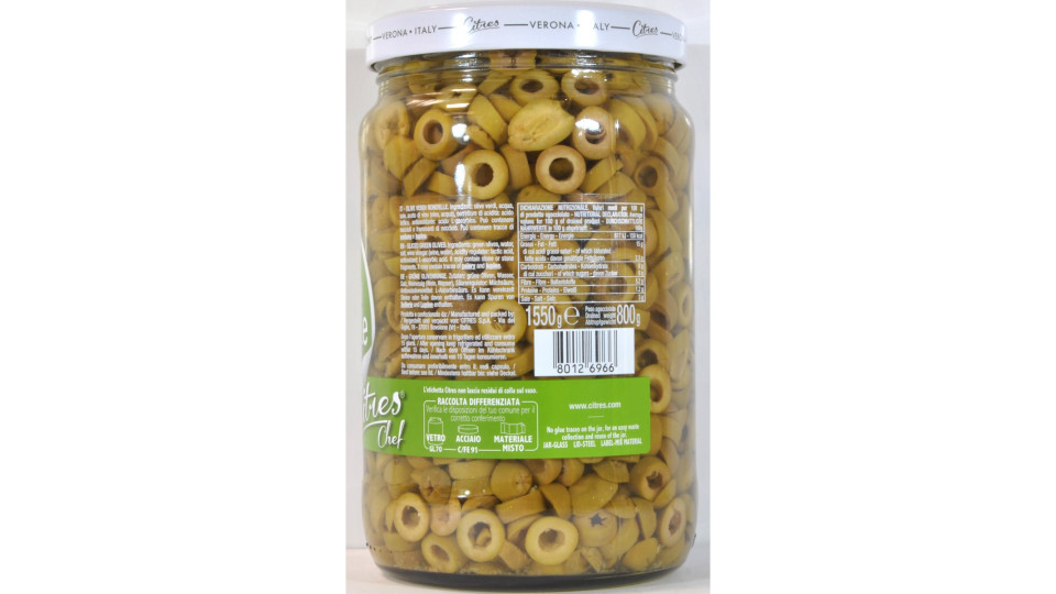 Carrefour Olive Verdi a Rondelle in salamoia