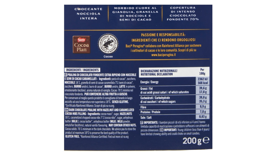 Perugina, Baci Fondentissimo 70%