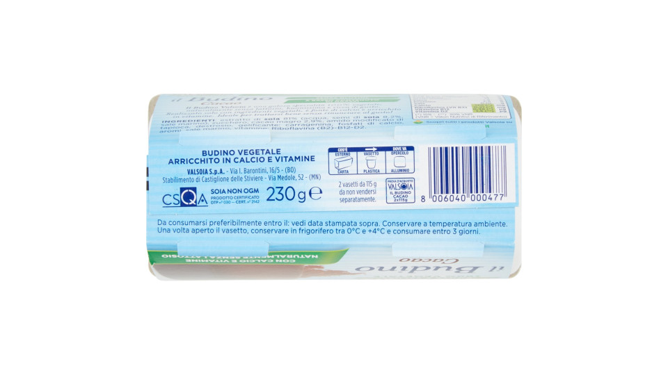 Valsoia budino cacao x2