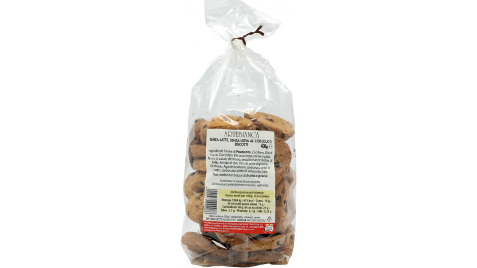 Artebianca, Piccoli Cuori biscotti senza latte e senza uova al cioccolato