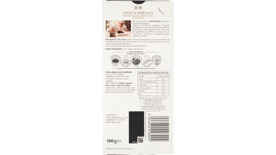 Lindt Excellence 70% Cacao Fondente Intenso