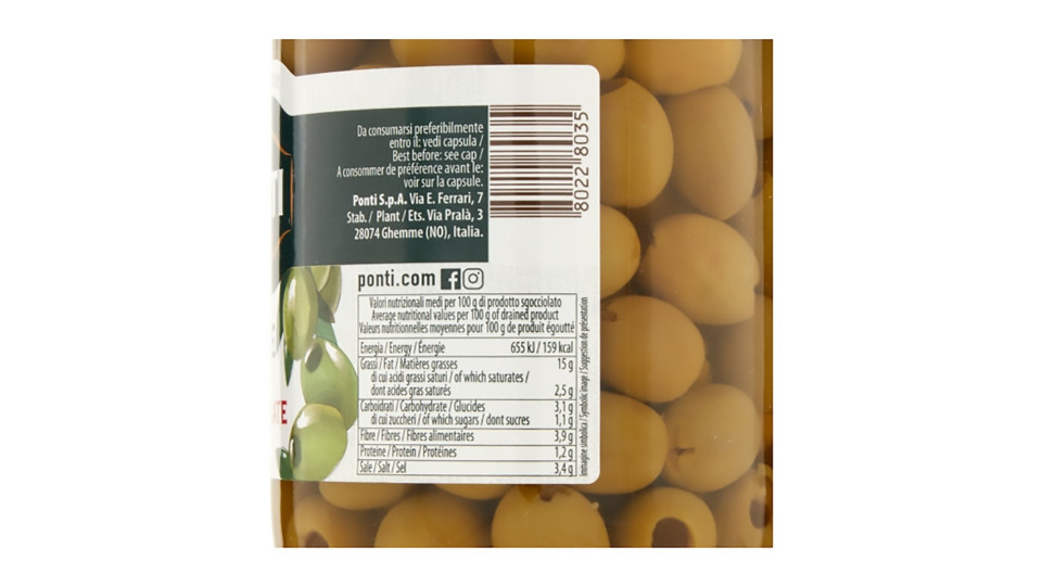 Ponti Olive verdi Snocciolate