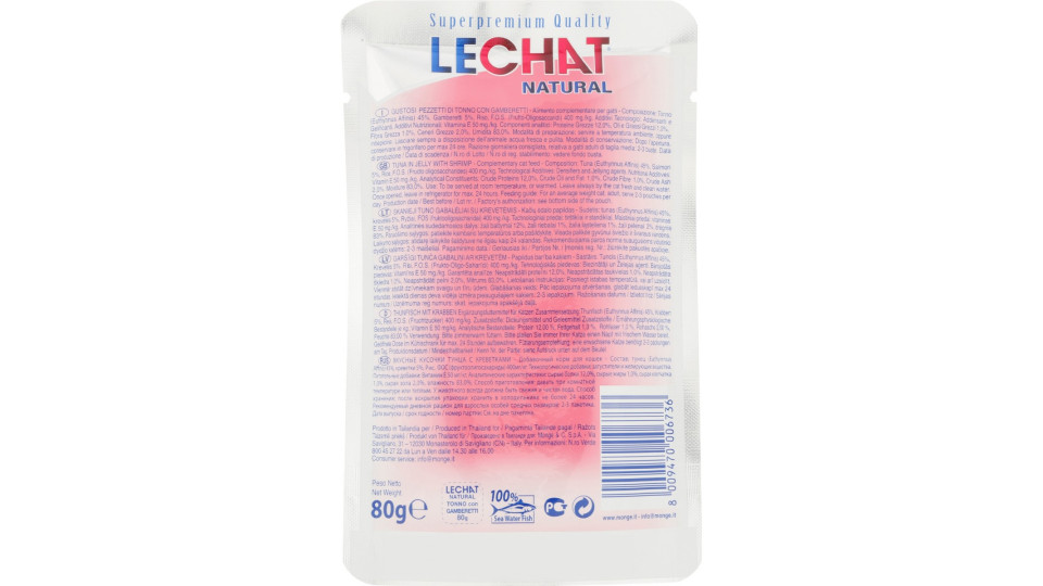 Le Chat Natural Gustosi pezzetti di tonno con gamberetti