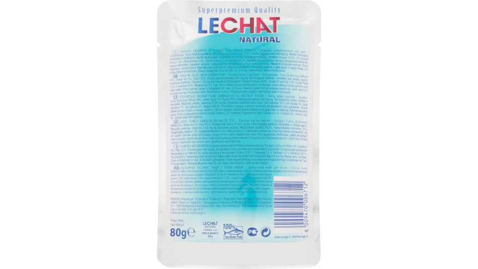 Le Chat Natural Squisiti pezzetti di tonno con pesce bianco