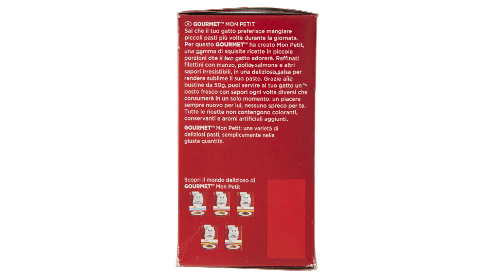 PURINA GOURMET Mon Petit Gatto deliziose ricette con Carni, con Manzo, Fegato e Selvaggina