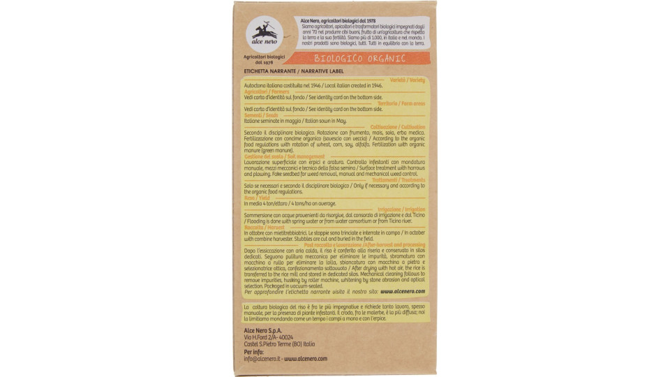 Alce nero Riso Arborio Bio