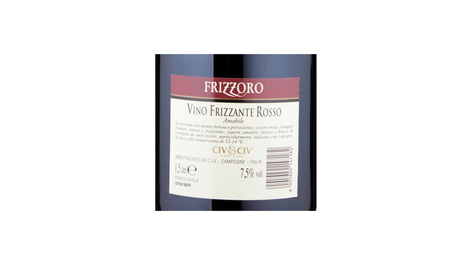 Frizzoro Frizzantino Rosso Amabile 1,5 Litri