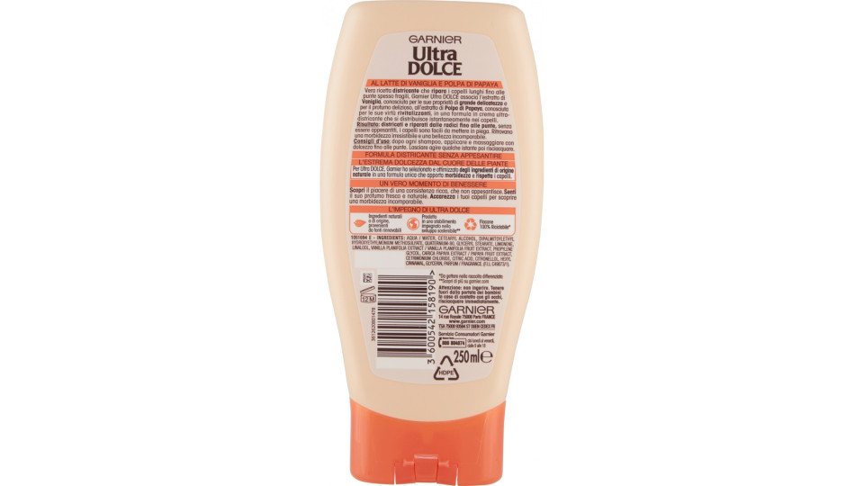 Garnier, Ultra Dolce al latte di vaniglia e polpa di papaya balsamo