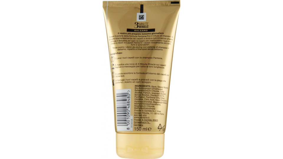 Pantene Pro-V 3 Minute Miracle Balsamo Ricci Perfetti