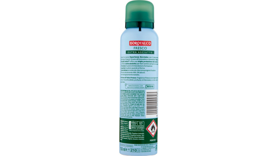 Borotalco Invisible Fresh Deo Spray 0% Alcool