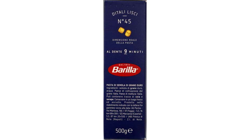 Barilla n.45 ditali lisci