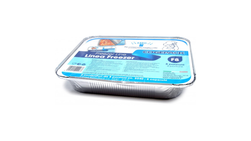 Soft Soft vaschette allumnio con coperchio f8 8 porzioni