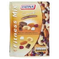 Fatina Fitness Mix Snack Mandorle - Anacardi - Cocco - Cranberries - Cioccolato Fondente 150 g