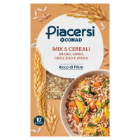 Piacersi Mix 5 Cereali con grano, farro, orzo, riso e avena 400 g Conad