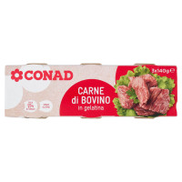 Carne di Bovino in gelatina 3 x 140 g Conad