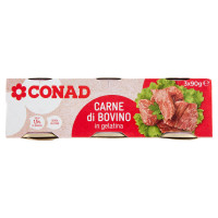 Carne di Bovino in gelatina 3 x 90 g Conad