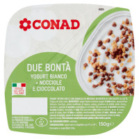 Due Bontà Yogurt Cremoso Bianco   Nocciole e Cioccolato 150 g Conad