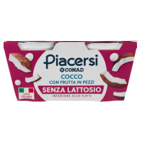 PIACERSI CONAD Cocco con Frutta in Pezzi Senza Lattosio 2 x 125 g