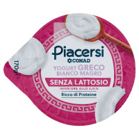 PIACERSI CONAD Yogurt Greco Bianco Magro Senza Lattosio 170 g