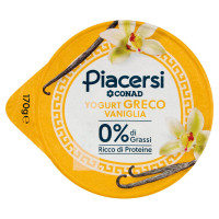 PIACERSI CONAD Yogurt Greco Vaniglia 0% di Grassi 170 g
