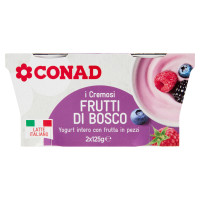 I Cremosi Yogurt intero con frutta in pezzi Frutti di Bosco 2 x 125 g Conad